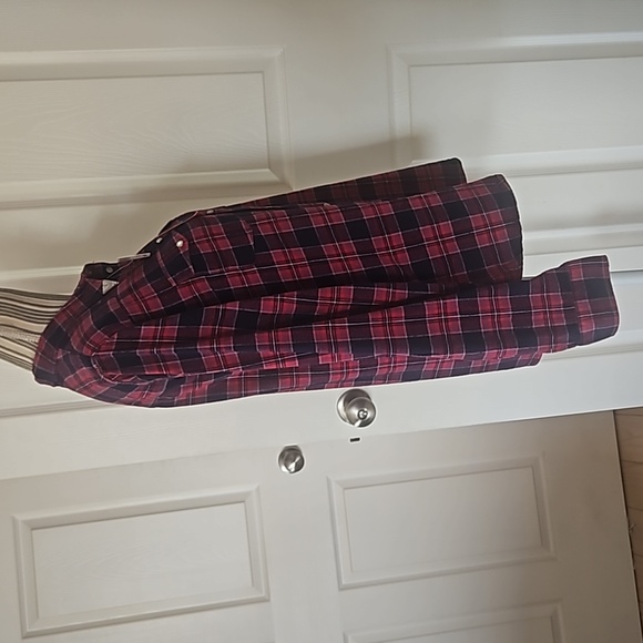 RUSTIC OUTFITERS Women Red Plaid Flanner Western Snap closure Cotton Shirt SizeL - Picture 9 of 14
